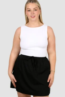 Fayt Skirts | ZOLA LINEN SKIRT BLACK