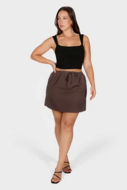 Fayt Skirts | ZOLA LINEN SKIRT CHARCOAL