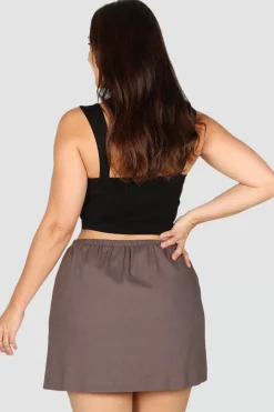 Fayt Skirts | ZOLA LINEN SKIRT CHARCOAL