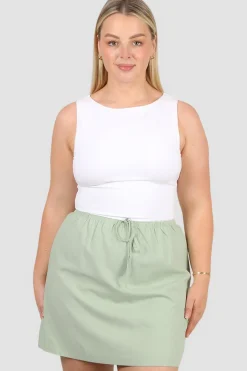 Fayt Skirts | ZOLA LINEN SKIRT SOFT GREEN