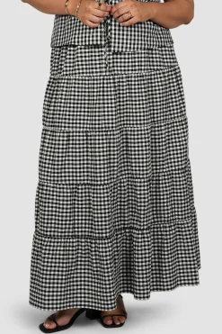 Fayt Skirts | Sets | ZYLA MAXI SKIRT B&W GINGHAM