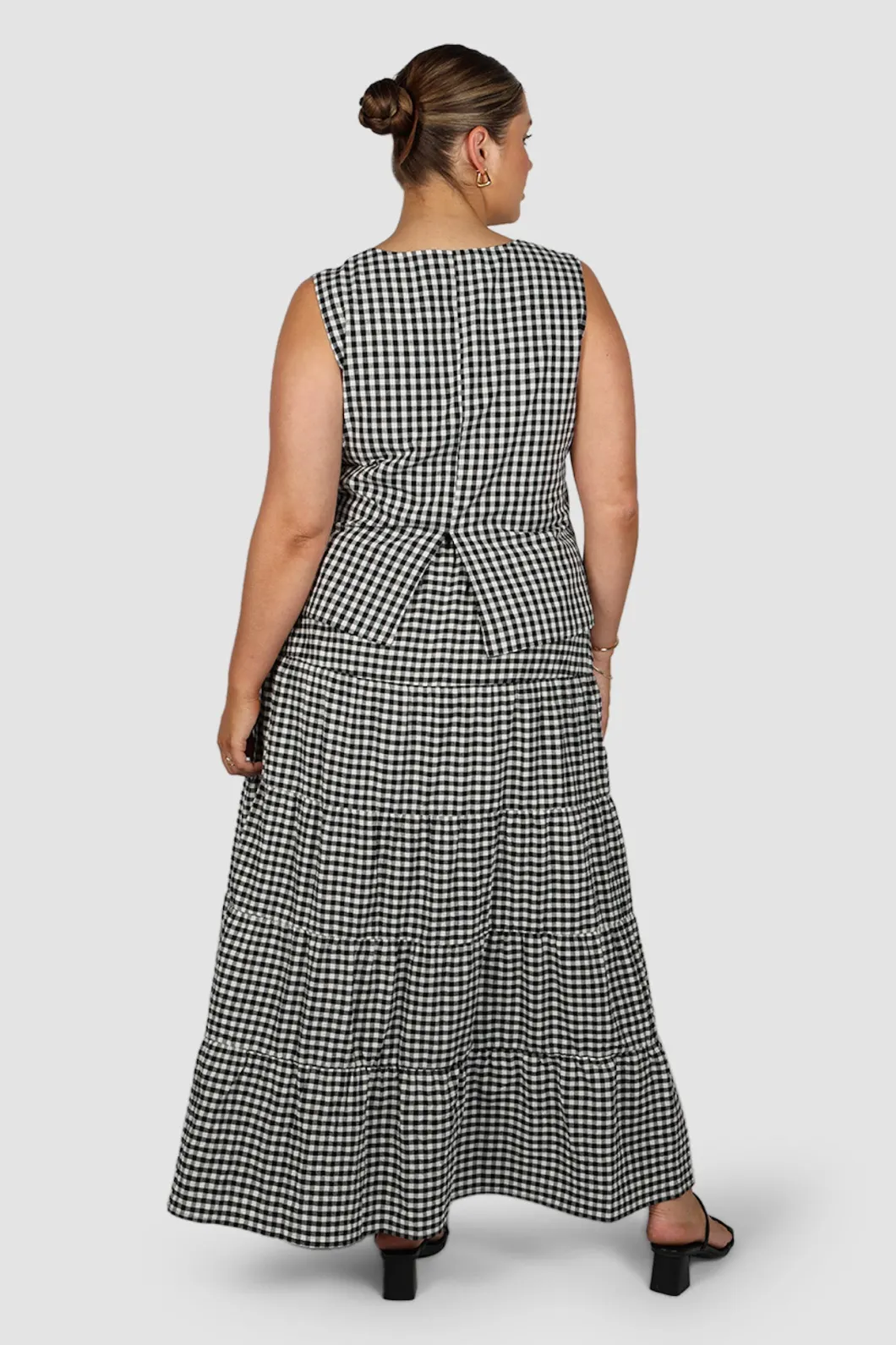 Fayt Skirts | Sets | ZYLA MAXI SKIRT B&W GINGHAM