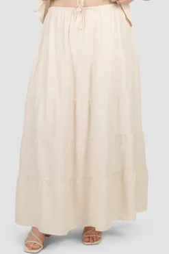 Fayt Skirts | Sets | ZYLA TIERED MAXI SKIRT NEUTRAL